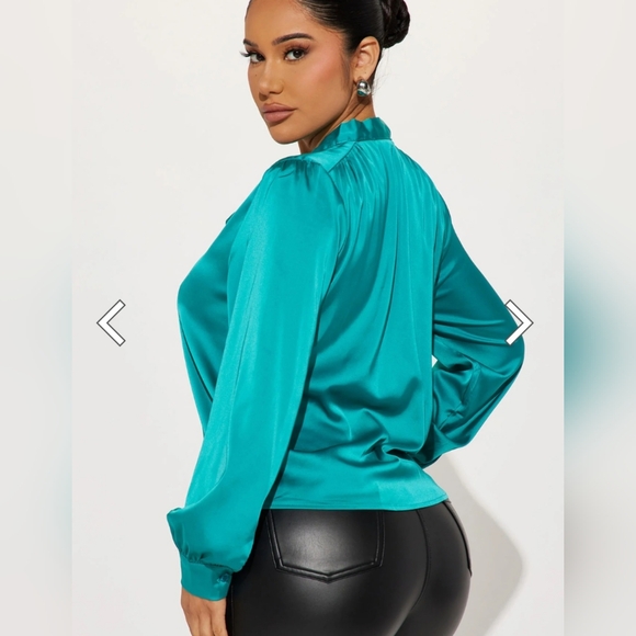 Fashion Nova Satin Blouse - Picture 2 of 5